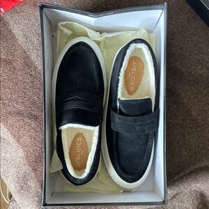 Black Suede fur lined shoes